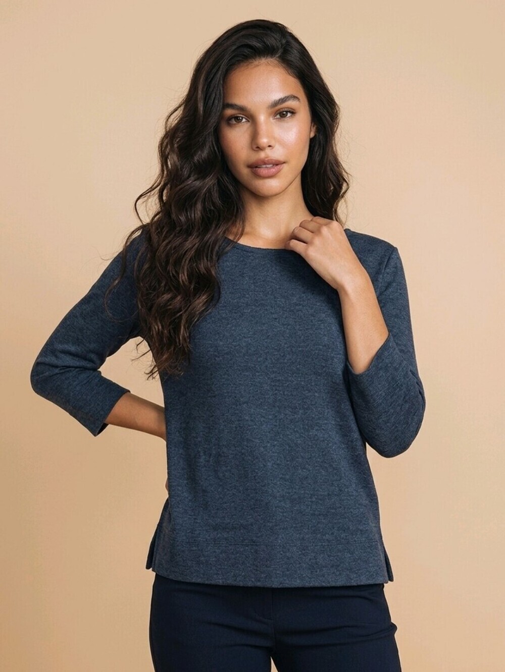 🙋Imagio gray 3/4 sleeve shirt Sz M-L, polyester blend